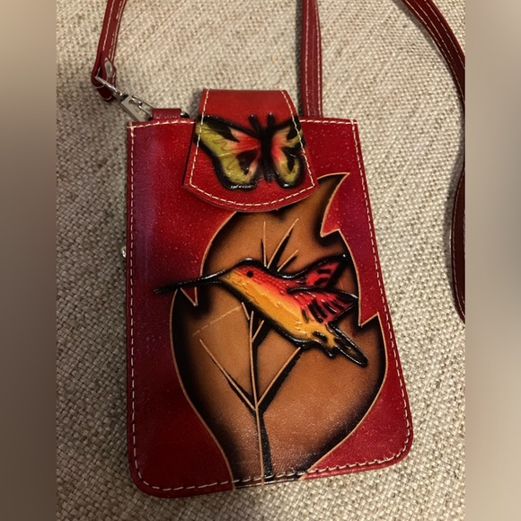 Hummingbird leather crossbody bag - Picture 2 of 5